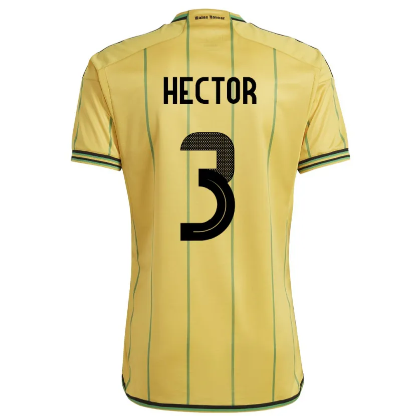 Danxen Niño Camiseta Jamaica Michael Hector #3 Amarillo 1ª Equipación 24-26 La Camisa México