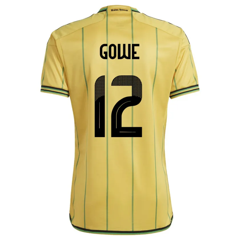 Danxen Niño Camiseta Jamaica Tyrese Gowe #12 Amarillo 1ª Equipación 24-26 La Camisa México