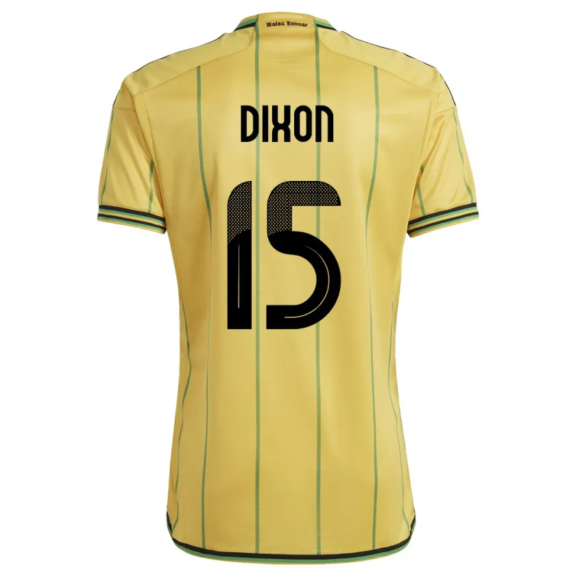 Danxen Niño Camiseta Jamaica Ahir Dixon #15 Amarillo 1ª Equipación 24-26 La Camisa México