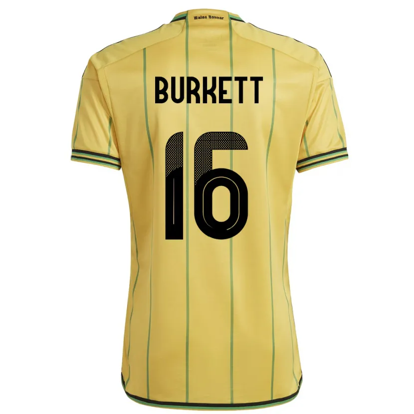 Danxen Niño Camiseta Jamaica Brian Burkett #16 Amarillo 1ª Equipación 24-26 La Camisa México