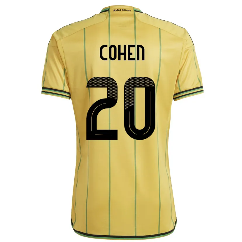 Danxen Niño Camiseta Jamaica Dunsting Cohen #20 Amarillo 1ª Equipación 24-26 La Camisa México