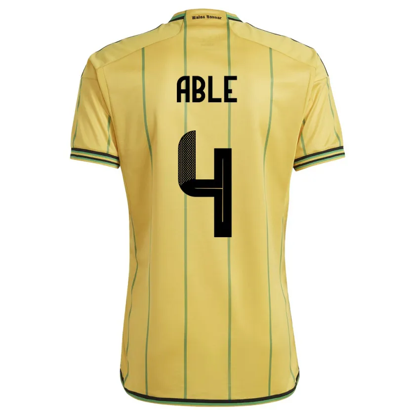 Danxen Niño Camiseta Jamaica Nevillegail Able #4 Amarillo 1ª Equipación 24-26 La Camisa México