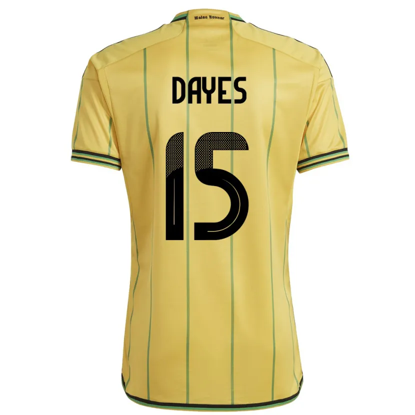 Danxen Niño Camiseta Jamaica Mikayla Dayes #15 Amarillo 1ª Equipación 24-26 La Camisa México