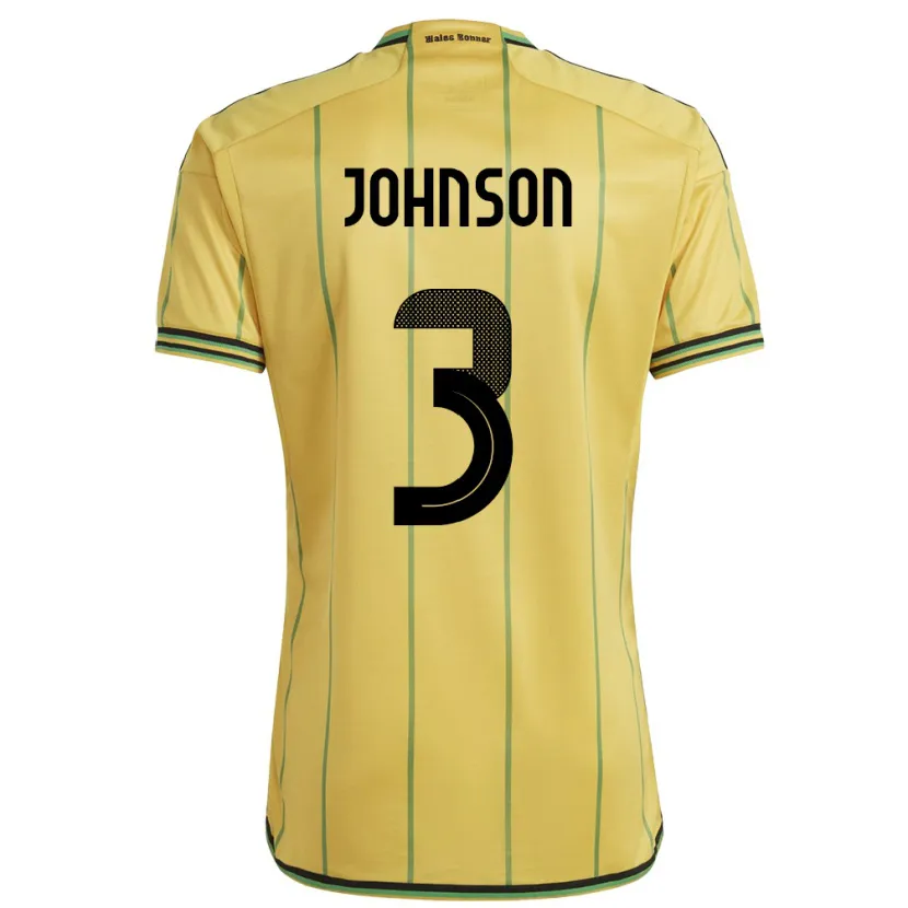 Danxen Niño Camiseta Jamaica Melissa Johnson #3 Amarillo 1ª Equipación 24-26 La Camisa México