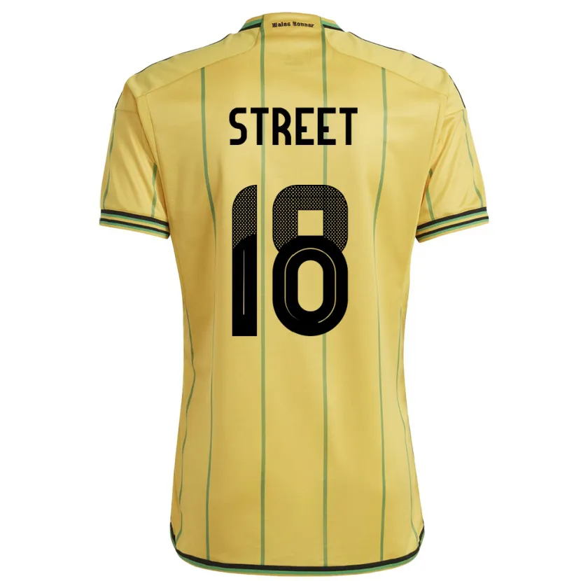 Danxen Niño Camiseta Jamaica Sydnie Street #18 Amarillo 1ª Equipación 24-26 La Camisa México