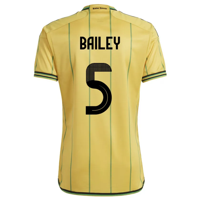 Danxen Niño Camiseta Jamaica Jade Bailey #5 Amarillo 1ª Equipación 24-26 La Camisa México