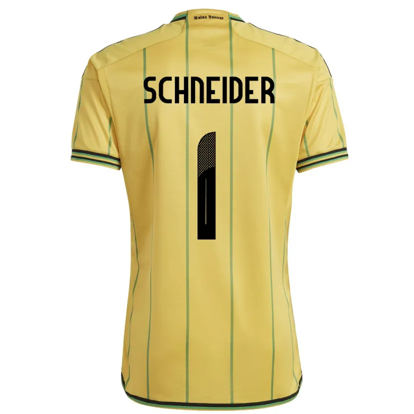 Danxen Niño Camiseta Jamaica Sydney Schneider #1 Amarillo 1ª Equipación 24-26 La Camisa México