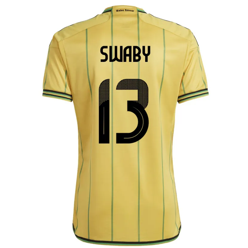 Danxen Niño Camiseta Jamaica Allyson Swaby #13 Amarillo 1ª Equipación 24-26 La Camisa México