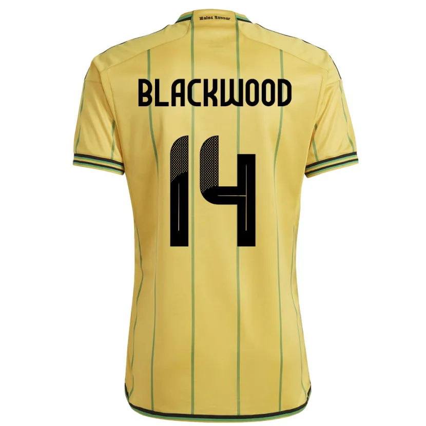 Danxen Niño Camiseta Jamaica Deneisha Blackwood #14 Amarillo 1ª Equipación 24-26 La Camisa México