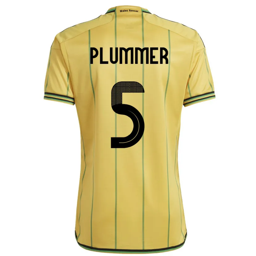 Danxen Niño Camiseta Jamaica Konya Plummer #5 Amarillo 1ª Equipación 24-26 La Camisa México