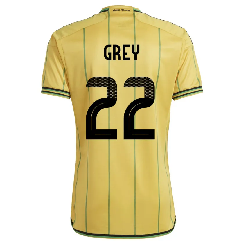 Danxen Niño Camiseta Jamaica Mireya Grey #22 Amarillo 1ª Equipación 24-26 La Camisa México
