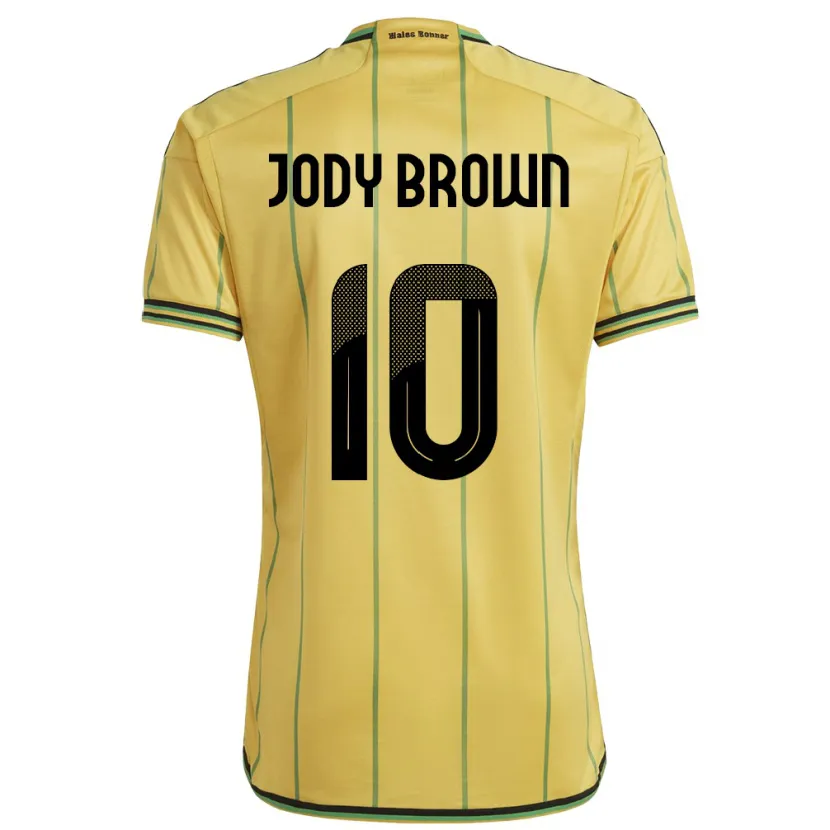 Danxen Niño Camiseta Jamaica Jody Brown #10 Amarillo 1ª Equipación 24-26 La Camisa México