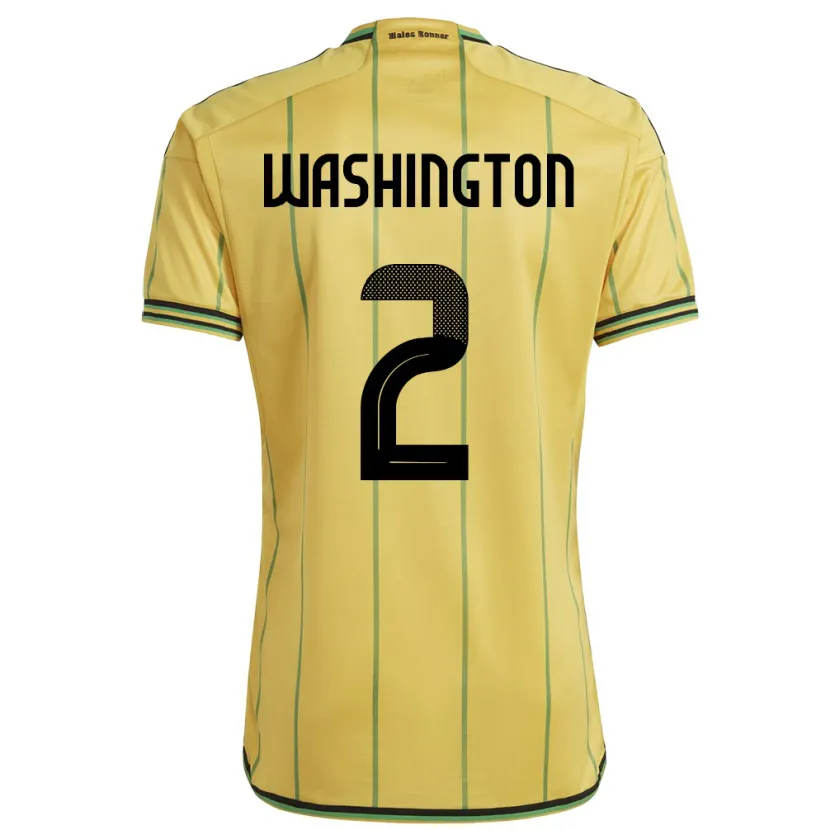 Danxen Niño Camiseta Jamaica Solai Washington #2 Amarillo 1ª Equipación 24-26 La Camisa México