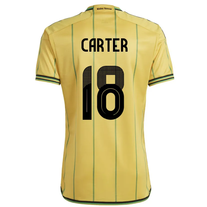 Danxen Niño Camiseta Jamaica Trudi Carter #18 Amarillo 1ª Equipación 24-26 La Camisa México