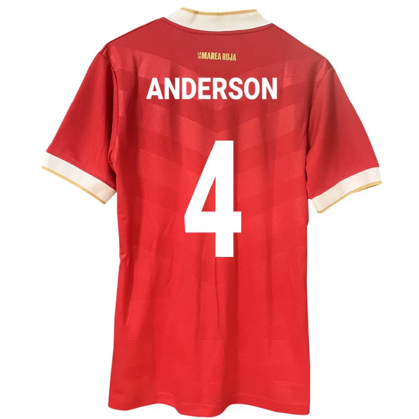 Danxen Niño Camiseta Panamá Eduardo Anderson #4 Rojo 1ª Equipación 24-26 La Camisa México
