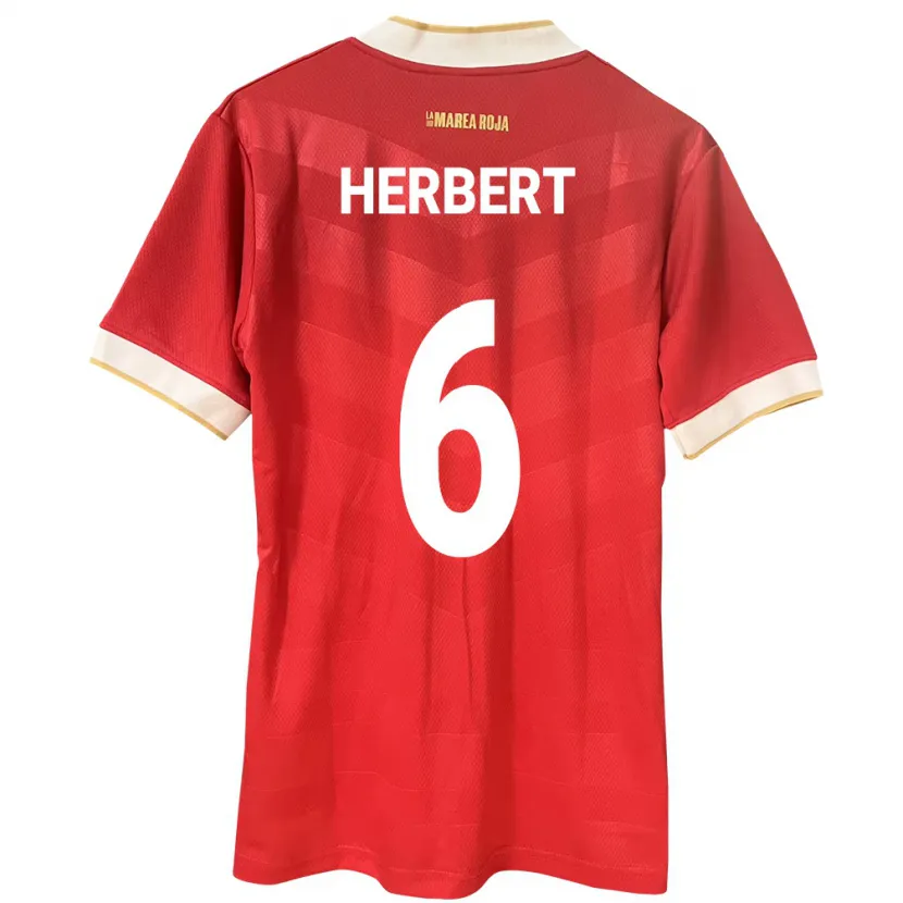 Danxen Niño Camiseta Panamá Giovany Herbert #6 Rojo 1ª Equipación 24-26 La Camisa México