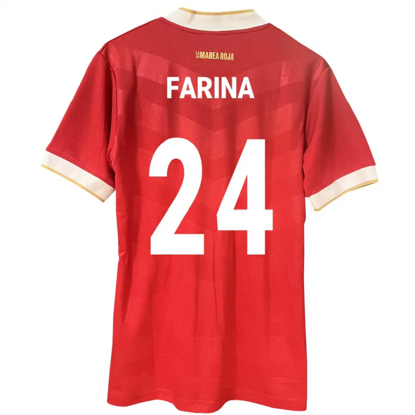 Danxen Niño Camiseta Panamá Edgardo Fariña #24 Rojo 1ª Equipación 24-26 La Camisa México