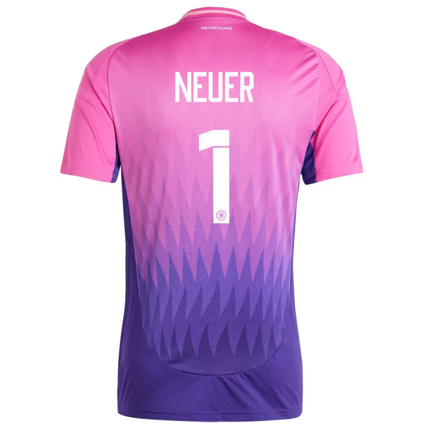 Danxen Niño Camiseta Alemania Manuel Neuer #1 Rosado Morado 2ª Equipación 24-26 La Camisa México