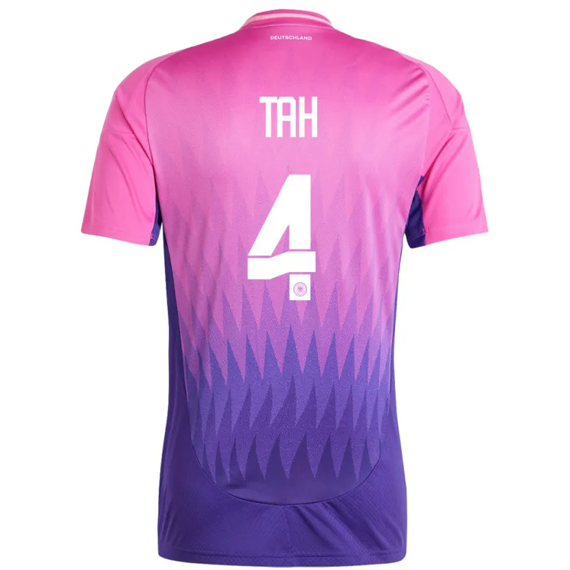 Danxen Niño Camiseta Alemania Jonathan Tah #4 Rosado Morado 2ª Equipación 24-26 La Camisa México