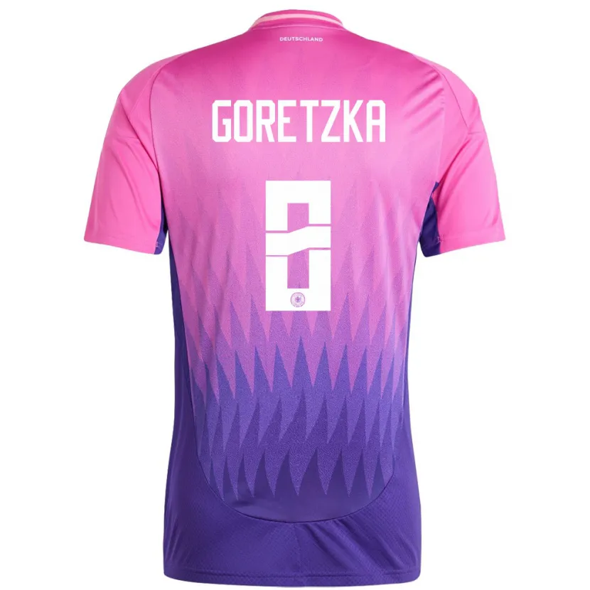 Danxen Niño Camiseta Alemania Leon Goretzka #8 Rosado Morado 2ª Equipación 24-26 La Camisa México