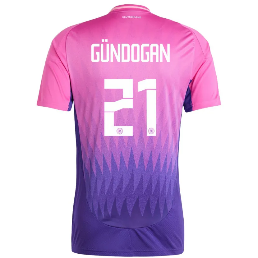 Danxen Niño Camiseta Alemania Ilkay Gundogan #21 Rosado Morado 2ª Equipación 24-26 La Camisa México