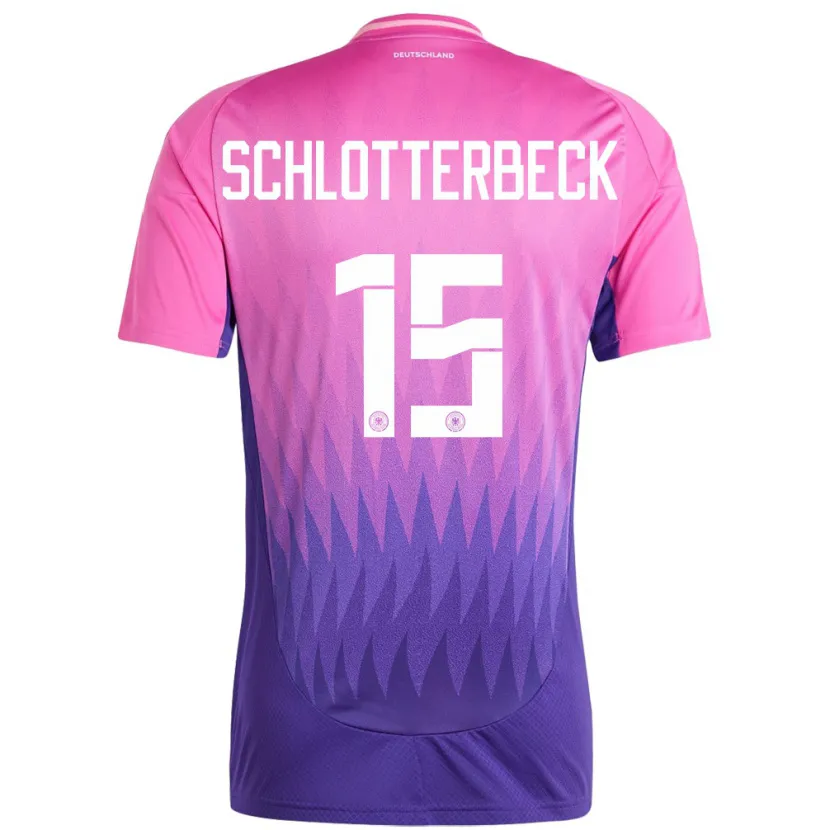 Danxen Niño Camiseta Alemania Nico Schlotterbeck #15 Rosado Morado 2ª Equipación 24-26 La Camisa México