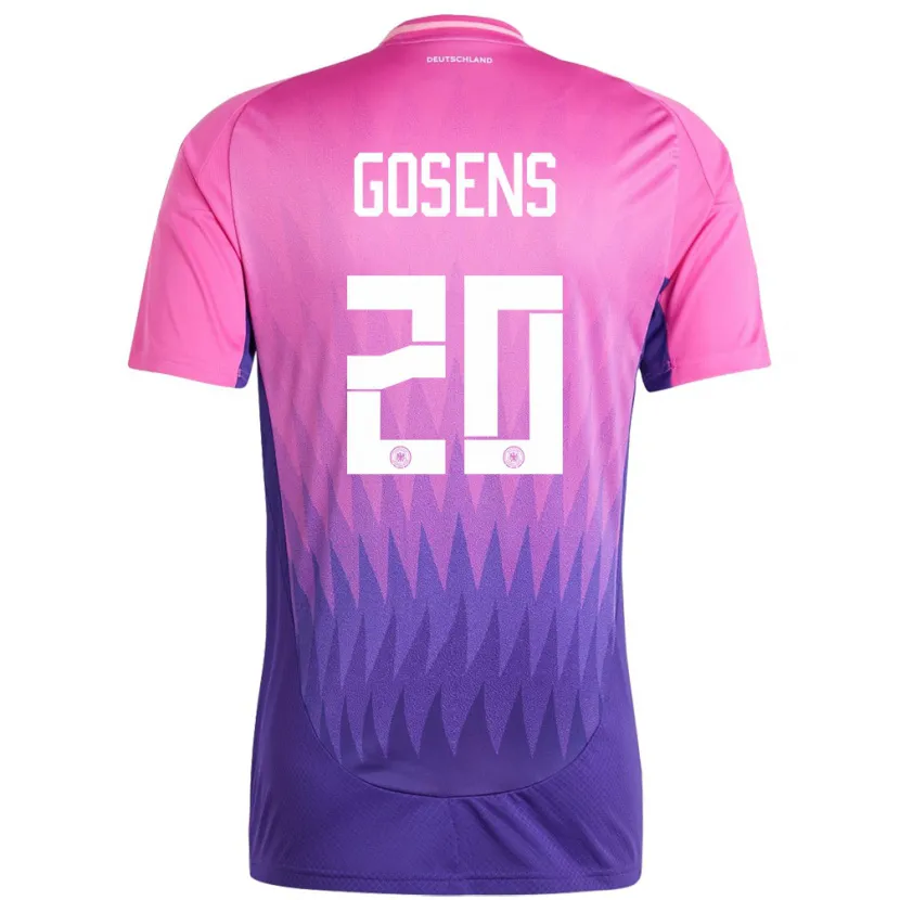 Danxen Niño Camiseta Alemania Robin Gosens #20 Rosado Morado 2ª Equipación 24-26 La Camisa México