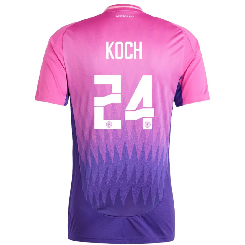 Danxen Niño Camiseta Alemania Robin Koch #24 Rosado Morado 2ª Equipación 24-26 La Camisa México