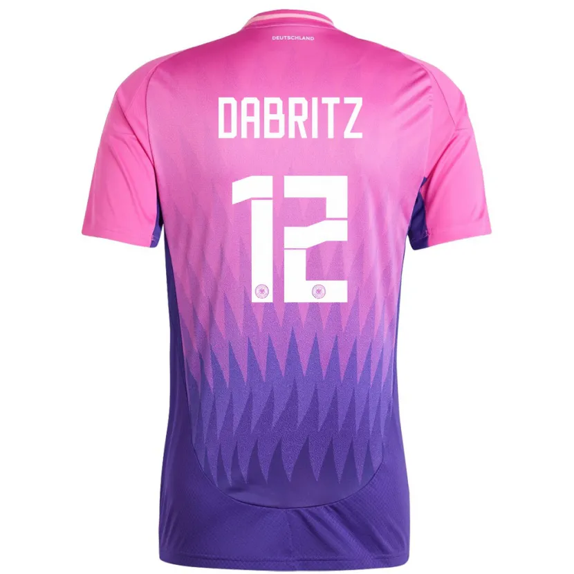 Danxen Niño Camiseta Alemania Sara Dabritz #12 Rosado Morado 2ª Equipación 24-26 La Camisa México