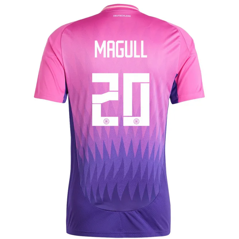 Danxen Niño Camiseta Alemania Lina Magull #20 Rosado Morado 2ª Equipación 24-26 La Camisa México