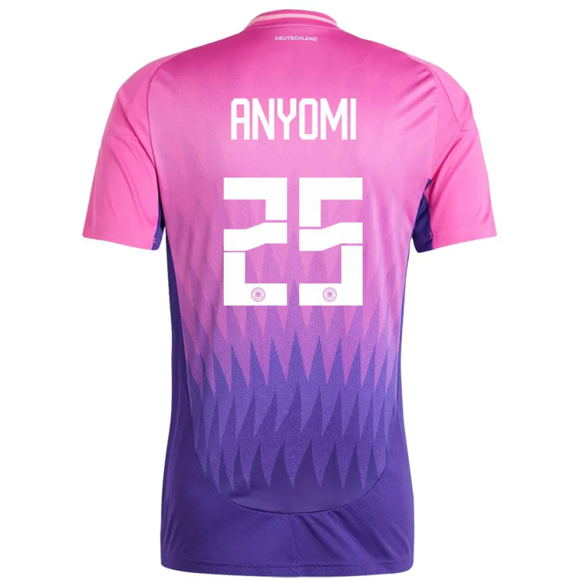 Danxen Niño Camiseta Alemania Nicole Anyomi #25 Rosado Morado 2ª Equipación 24-26 La Camisa México