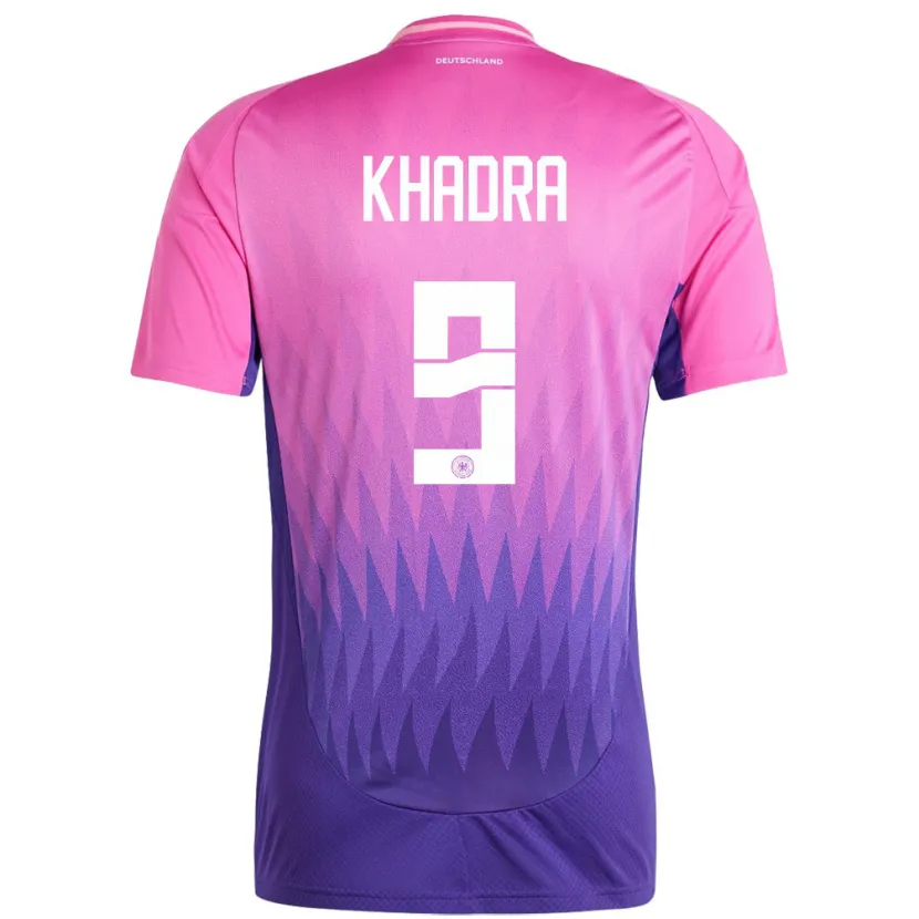 Danxen Niño Camiseta Alemania Reda Khadra #9 Rosado Morado 2ª Equipación 24-26 La Camisa México