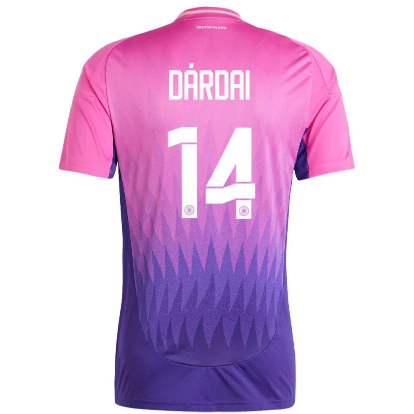 Danxen Niño Camiseta Alemania Marton Dardai #14 Rosado Morado 2ª Equipación 24-26 La Camisa México