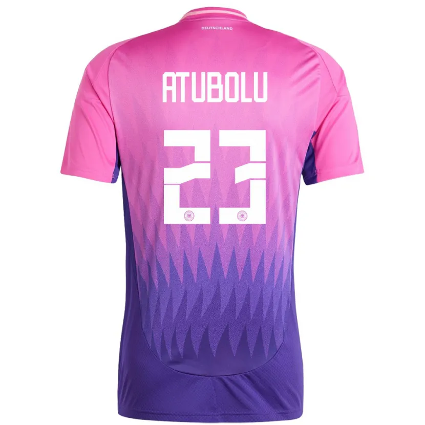 Danxen Niño Camiseta Alemania Noah Atubolu #23 Rosado Morado 2ª Equipación 24-26 La Camisa México