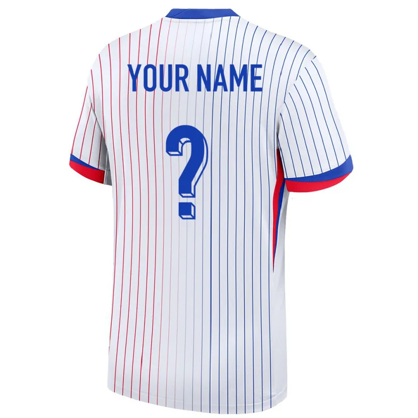 Danxen Niño Camiseta Francia Su Nombre #0 Blanco 2ª Equipación 24-26 La Camisa México