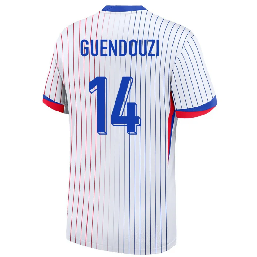 Danxen Niño Camiseta Francia Matteo Guendouzi #14 Blanco 2ª Equipación 24-26 La Camisa México