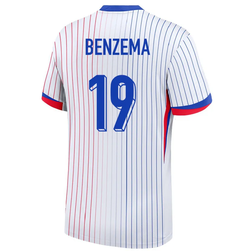 Danxen Niño Camiseta Francia Karim Benzema #19 Blanco 2ª Equipación 24-26 La Camisa México