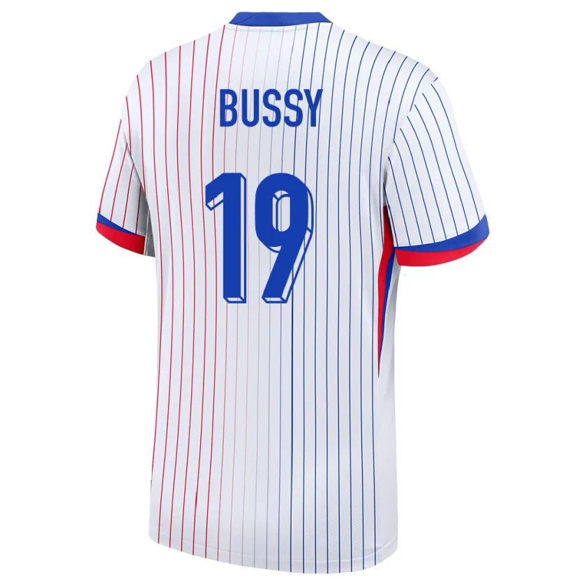 Danxen Niño Camiseta Francia Kessya Bussy #19 Blanco 2ª Equipación 24-26 La Camisa México