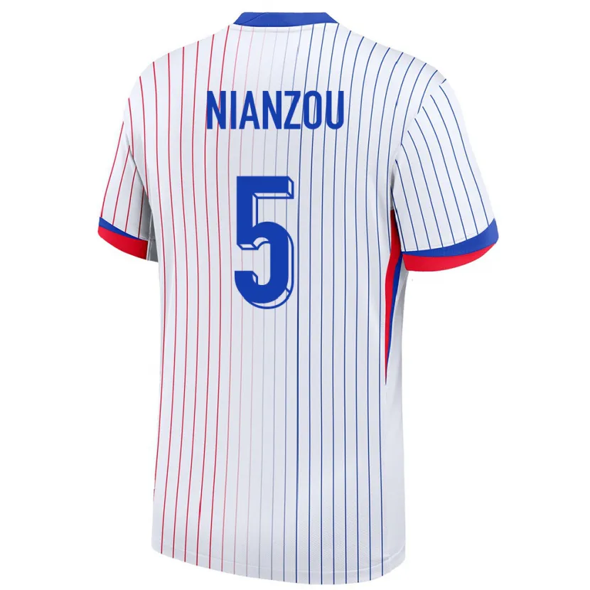 Danxen Niño Camiseta Francia Tanguy Nianzou #5 Blanco 2ª Equipación 24-26 La Camisa México
