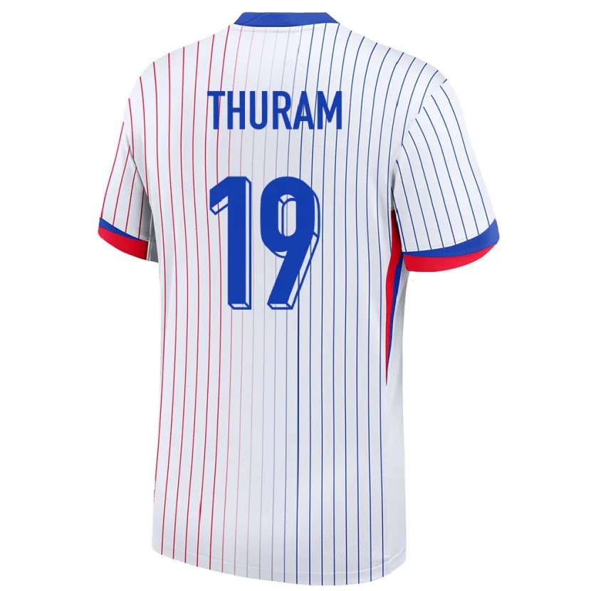 Danxen Niño Camiseta Francia Khephren Thuram #19 Blanco 2ª Equipación 24-26 La Camisa México