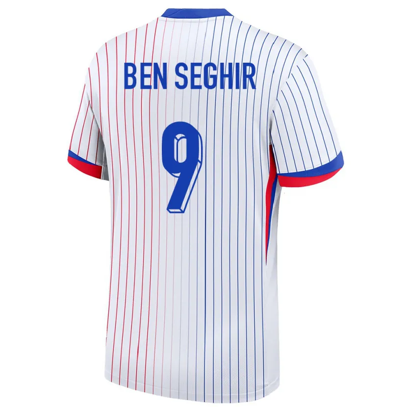 Danxen Niño Camiseta Francia Salim Ben Seghir #9 Blanco 2ª Equipación 24-26 La Camisa México