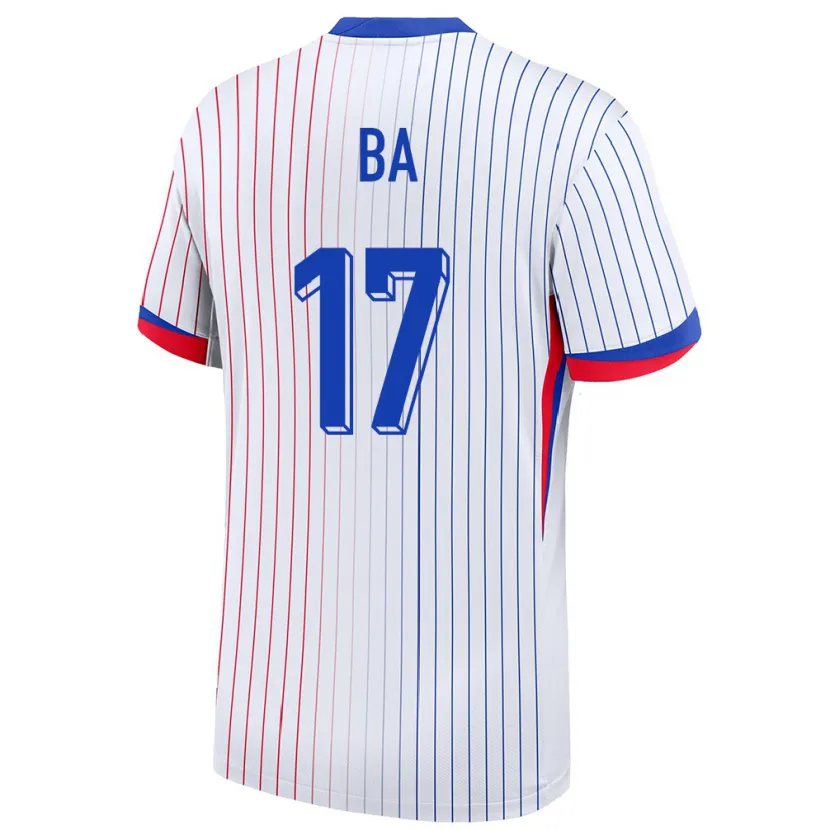 Danxen Niño Camiseta Francia Abdoullah Ba #17 Blanco 2ª Equipación 24-26 La Camisa México