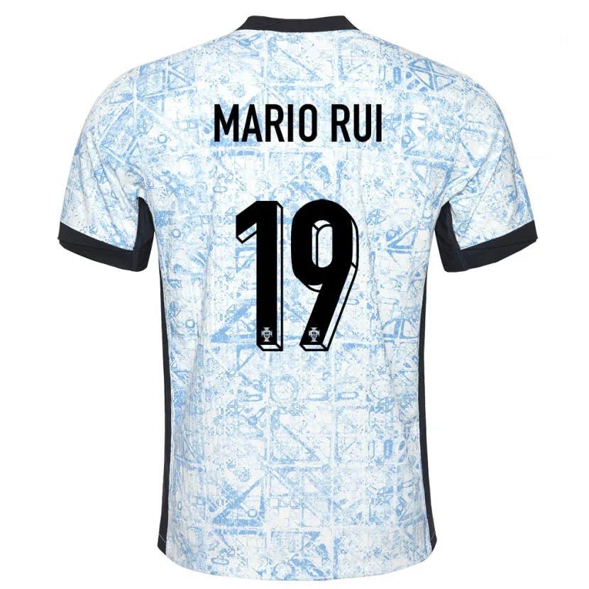 Danxen Niño Camiseta Portugal Mario Rui #19 Crema Azul 2ª Equipación 24-26 La Camisa México