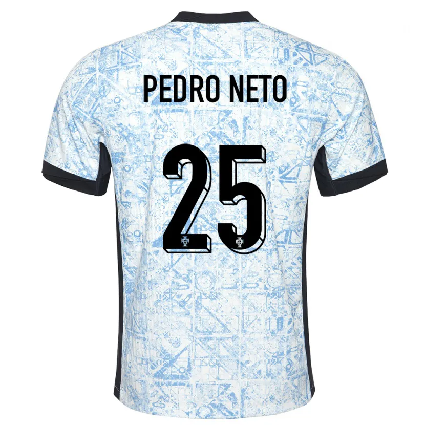 Danxen Niño Camiseta Portugal Pedro Neto #25 Crema Azul 2ª Equipación 24-26 La Camisa México