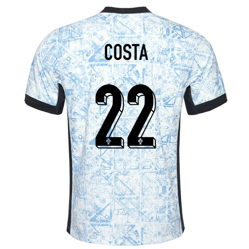 Danxen Niño Camiseta Portugal Rute Costa #22 Crema Azul 2ª Equipación 24-26 La Camisa México