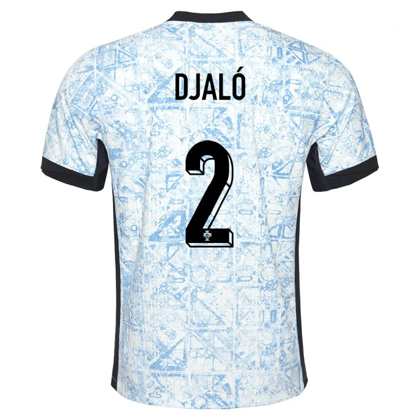 Danxen Niño Camiseta Portugal Tiago Djalo #2 Crema Azul 2ª Equipación 24-26 La Camisa México