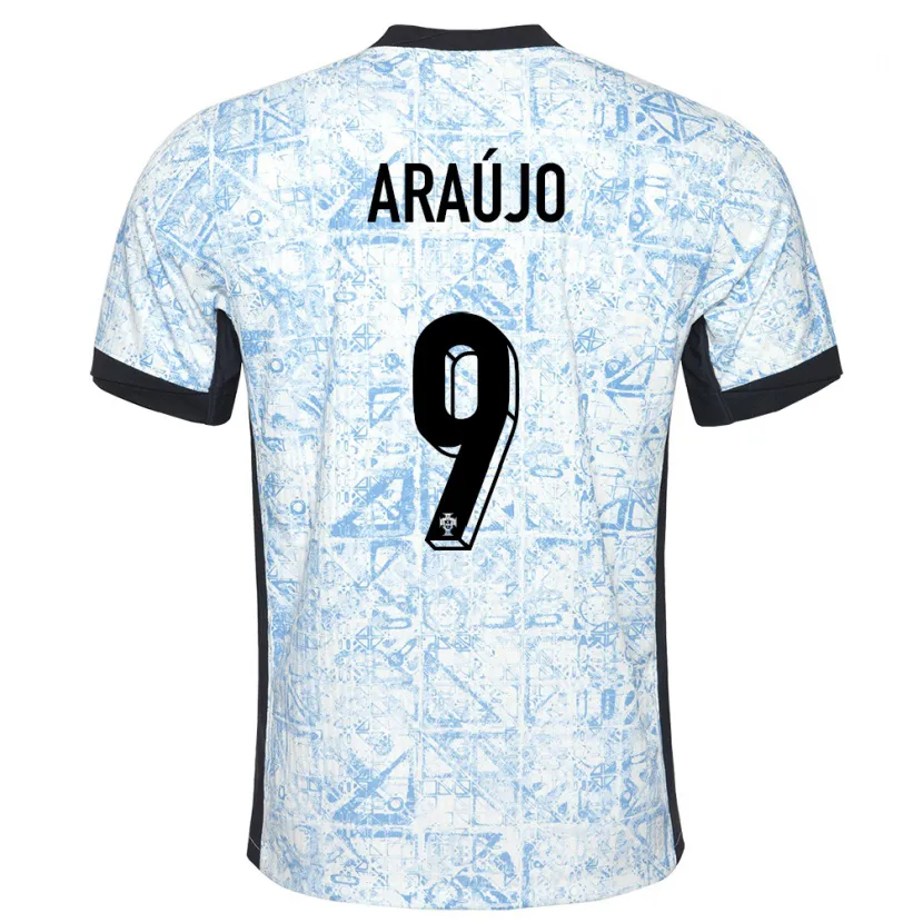 Danxen Niño Camiseta Portugal Henrique Araujo #9 Crema Azul 2ª Equipación 24-26 La Camisa México