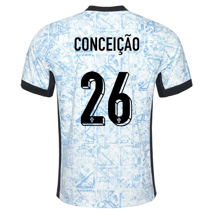 Danxen Niño Camiseta Portugal Francisco Conceicao #26 Crema Azul 2ª Equipación 24-26 La Camisa México