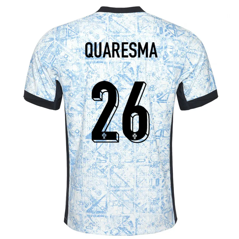 Danxen Niño Camiseta Portugal Eduardo Quaresma #26 Crema Azul 2ª Equipación 24-26 La Camisa México