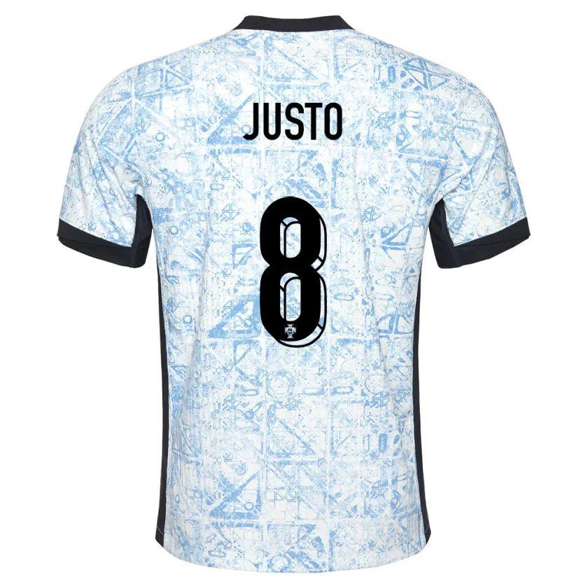 Danxen Niño Camiseta Portugal Samuel Justo #8 Crema Azul 2ª Equipación 24-26 La Camisa México